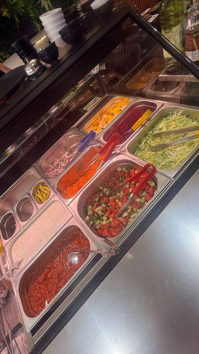 Salads, pickled chillies and house sauces