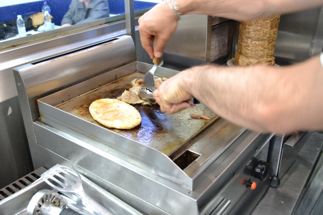 Doner cooking on the grill